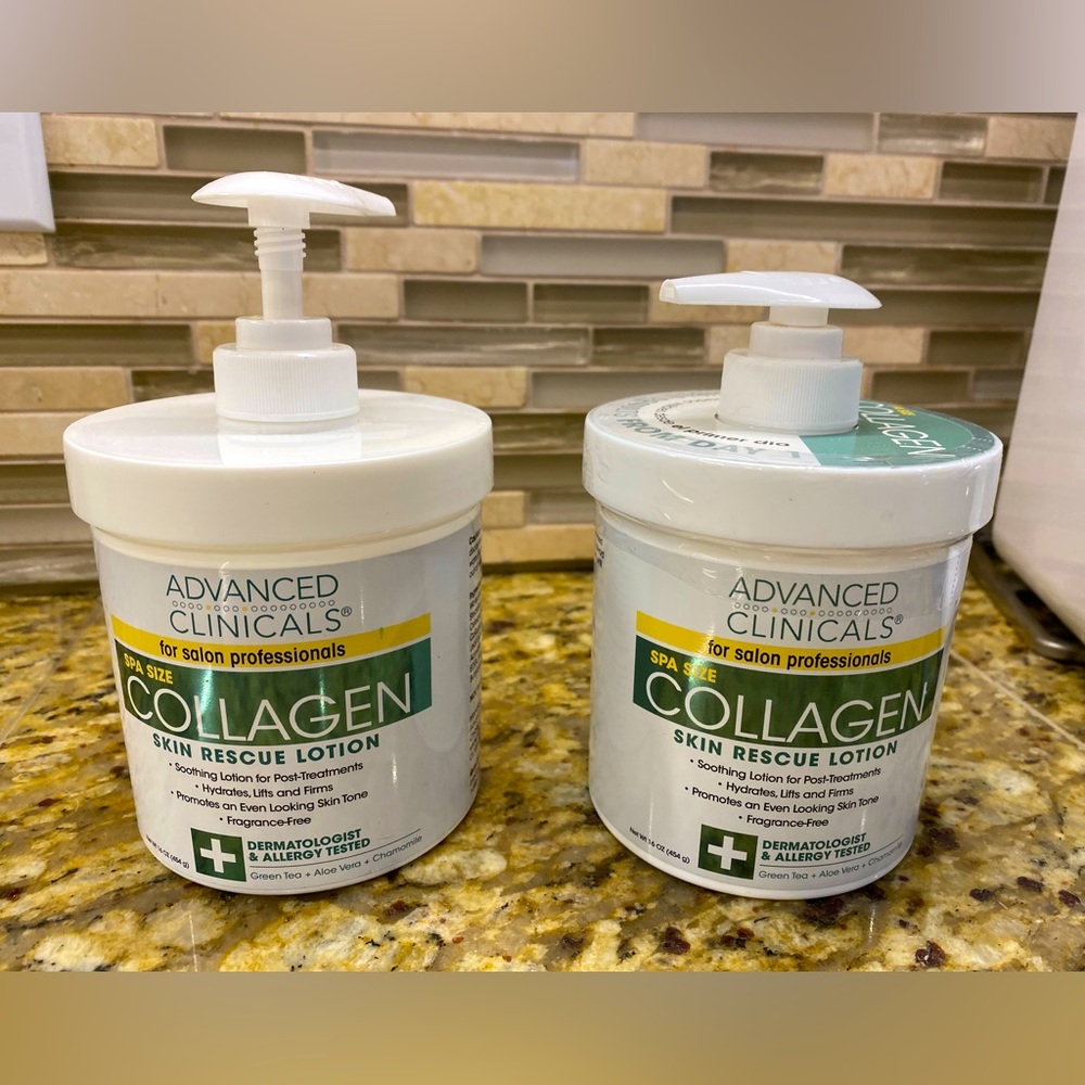 Advanced Clinicals Collagen Skin Rescue Cream - Pack of 2 - SPA SIZE ( 454g x2)